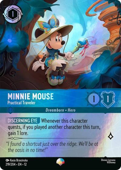 Minnie Mouse Practical Traveler (Epic) 219/204 Wilds Unknown Lorcana card