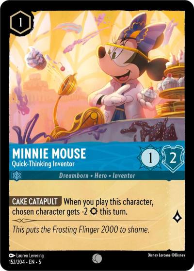 Minnie Mouse Quick Thinking Inventor 152/204 Shimmering Skies Lorcana card