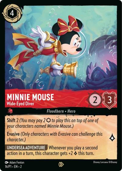 Minnie Mouse Wide Eyed Diver 16 Disney Lorcana Promo Cards Lorcana card