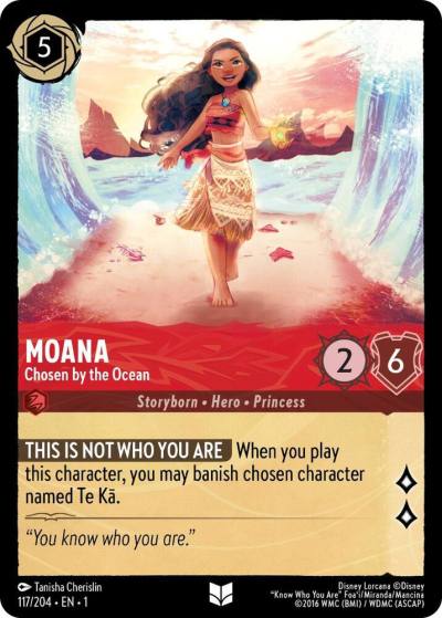 Moana Chosen by the Ocean 117/204 The First Chapter Lorcana card
