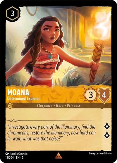 Moana Determined Explorer 18/204 Shimmering Skies Lorcana card