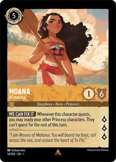 Moana Of Motunui 14/204 The First Chapter Lorcana card