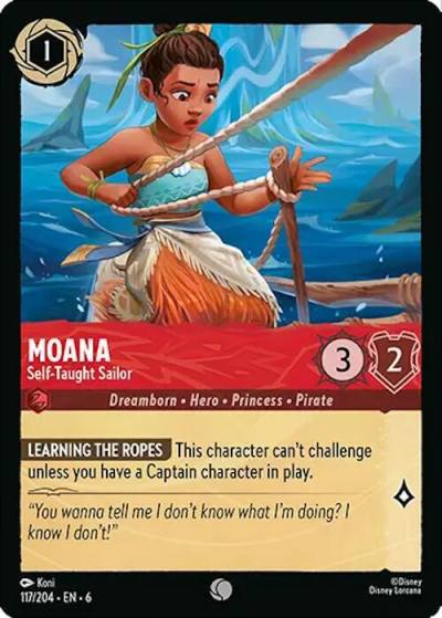 Moana Self Taught Sailor 117/204 Azurite Sea Lorcana card