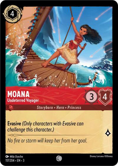 Moana Undeterred Voyager 117/204 Into the Inklands Lorcana card