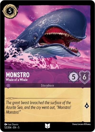 Monstro Whale of a Whale 52/204 Shimmering Skies Lorcana card