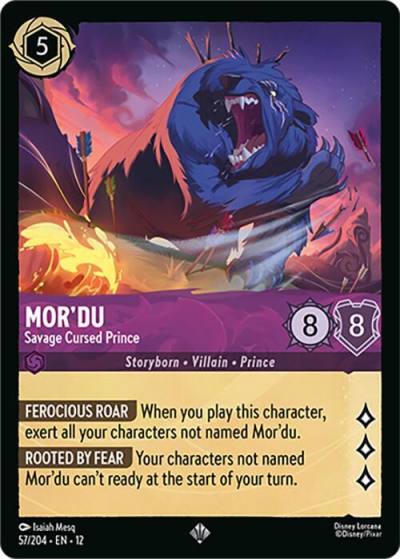 Mor'du Savage Cursed Prince 57/204 Wilds Unknown Lorcana card