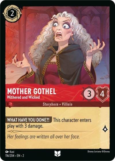 Mother Gothel Withered and Wicked 116/204 Rise of the Floodborn Lorcana card