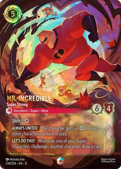 Mr. Incredible Super Strong (Enchanted) 234/204 Wilds Unknown Lorcana card