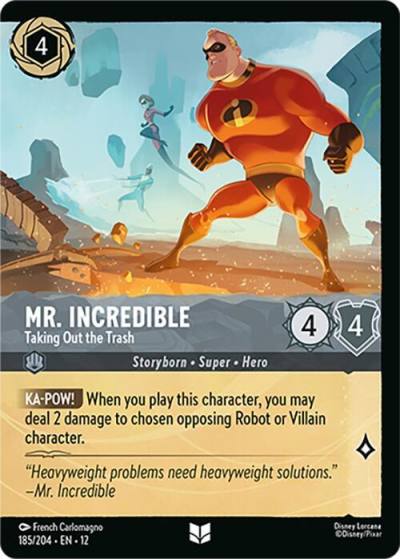 Mr. Incredible Taking Out the Trash (Foil) 185/204 Wilds Unknown Lorcana card