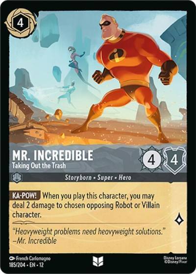 Mr. Incredible Taking Out the Trash 185/204 Wilds Unknown Lorcana card