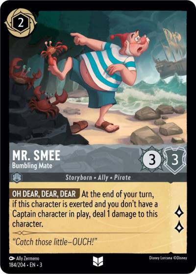 Mr Smee Bumbling Mate 184/204 Into the Inklands Lorcana card
