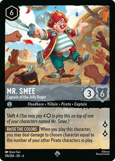 Mr Smee Captain of the Jolly Roger 176/204 Azurite Sea Lorcana card