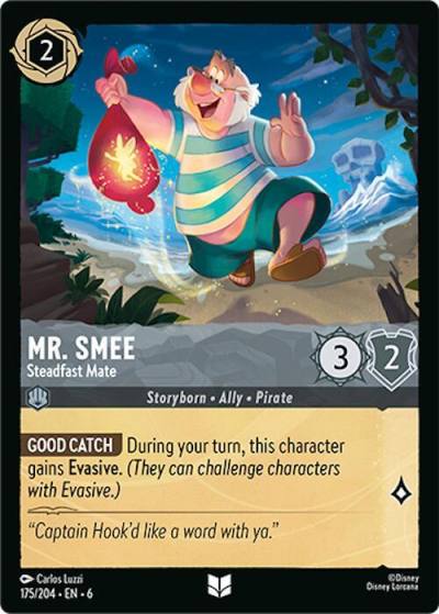 Mr Smee Steadfast Mate 175/204 Azurite Sea Lorcana card