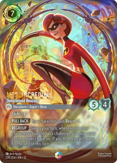 Mrs. Incredible Determined Rescuer (Enchanted) 239/204 Wilds Unknown Lorcana card