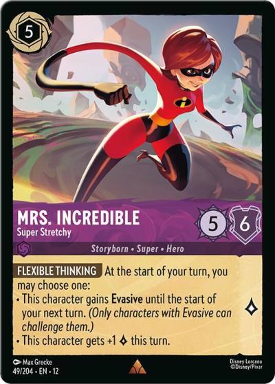 Mrs. Incredible Super Stretchy 49/204 Wilds Unknown Lorcana card