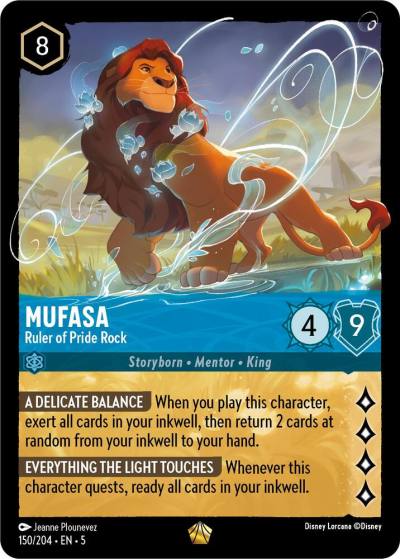 Mufasa Ruler of Pride Rock 150/204 Shimmering Skies Lorcana card