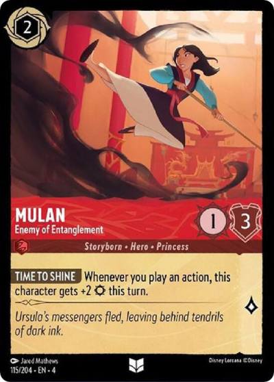 Mulan Enemy of Entanglement 115/204 Ursula's Return Lorcana card