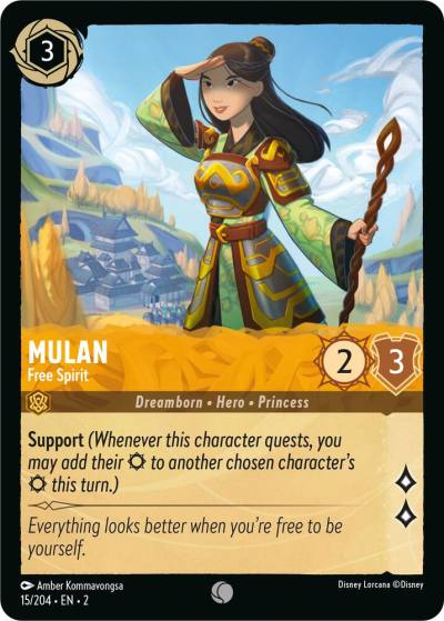 Mulan Free Spirit 15/204 Rise of the Floodborn Lorcana card
