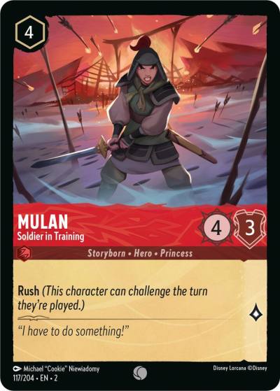 Mulan Soldier in Training 117/204 Rise of the Floodborn Lorcana card