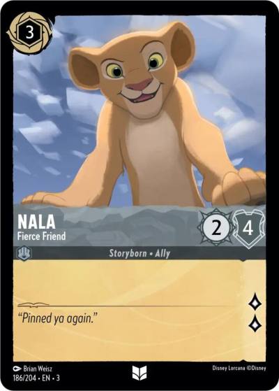Nala Fierce Friend 186/204 Into the Inklands Lorcana card