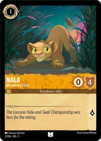 Nala Mischievous Cub 2/204 Shimmering Skies Lorcana card