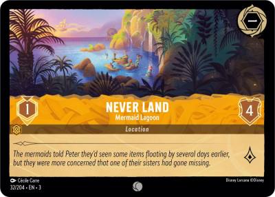 Never Land Mermaid Lagoon 32/204 Into the Inklands Lorcana card