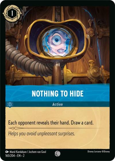 Nothing to Hide 165/204 Rise of the Floodborn Lorcana card