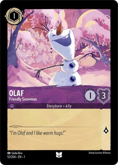 Olaf Friendly Snowman 52/204 The First Chapter Lorcana card