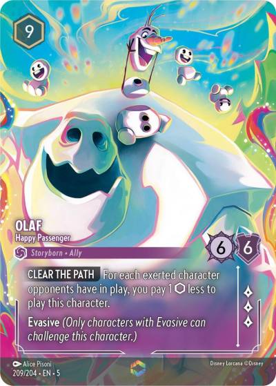 Olaf Happy Passenger Enchanted 209/204 Shimmering Skies Lorcana card