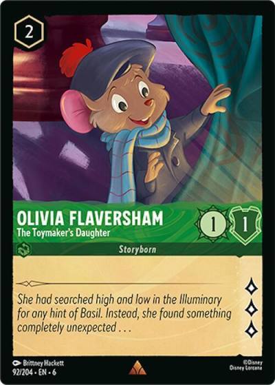 Olivia Flaversham The Toymakers Daughter 92/204 Azurite Sea Lorcana card