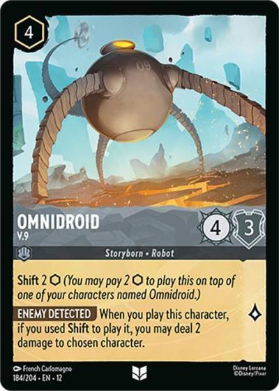 Omnidroid V.9 184/204 Wilds Unknown Lorcana card