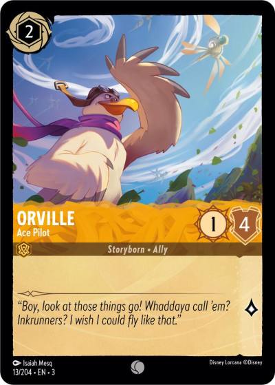 Orville Ace Pilot 13/204 Into the Inklands Lorcana card