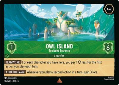 Owl Island Secluded Entrance 102/204 Azurite Sea Lorcana card