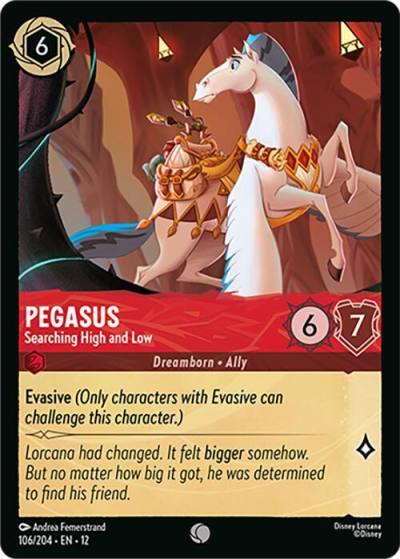 Pegasus Searching High and Low 106/204 Wilds Unknown Lorcana card