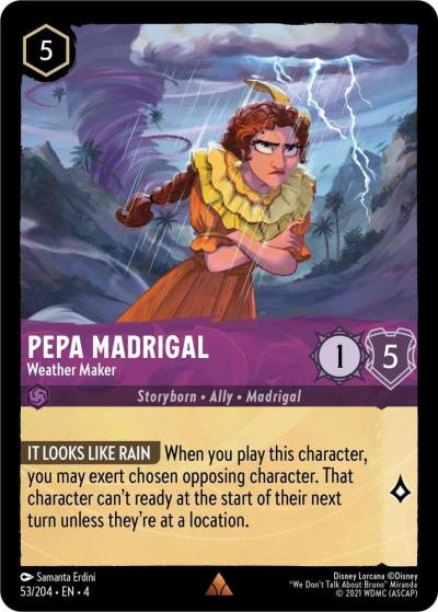 Pepa Madrigal Weather Maker 53/204 Ursula's Return Lorcana card