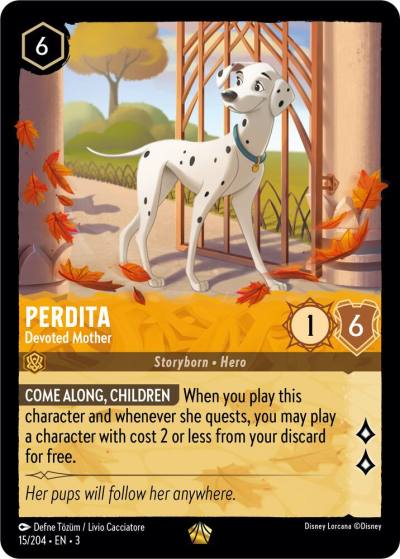 Perdita Devoted Mother 15/204 Into the Inklands Lorcana card