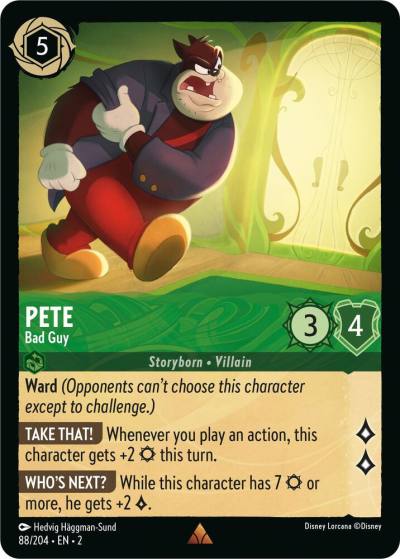 Pete Bad Guy 88/204 Rise of the Floodborn Lorcana card