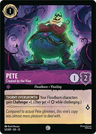 Pete Created by the Vine 52/204 Attack of the Vine! Lorcana card