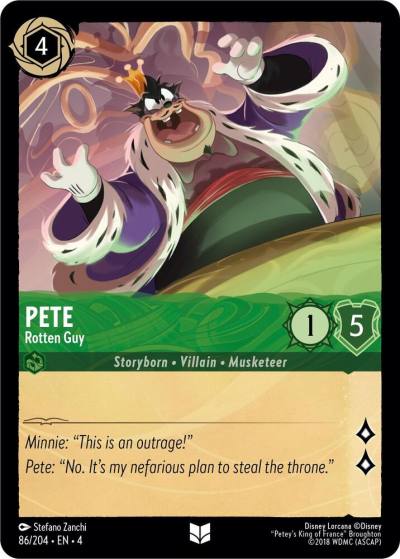 Pete Rotten Guy 86/204 Ursula's Return Lorcana card
