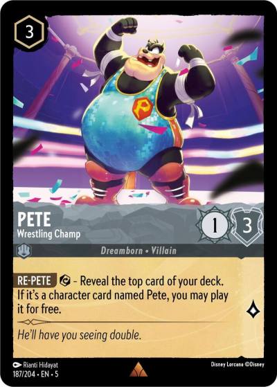 Pete Wrestling Champ 187/204 Shimmering Skies Lorcana card