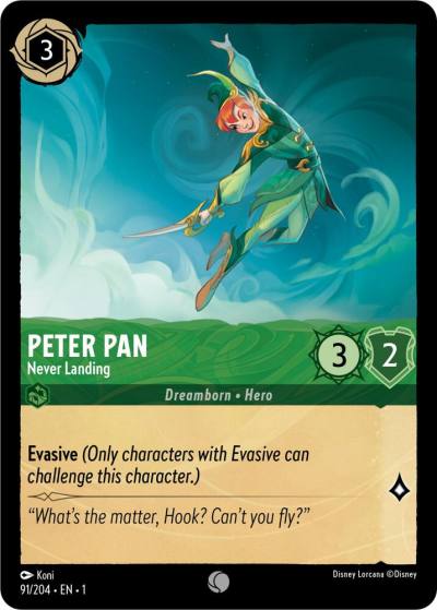 Peter Pan Never Landing 91/204 The First Chapter Lorcana card
