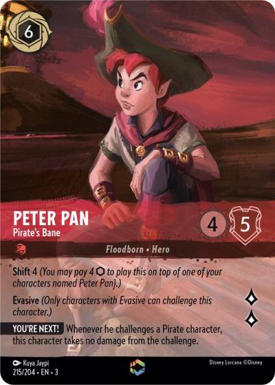 Peter Pan Pirates Bane Enchanted 215/204 Into the Inklands Lorcana card