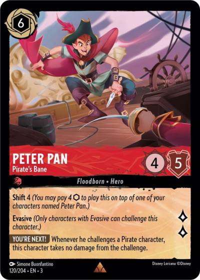 Peter Pan Pirates Bane 120/204 Into the Inklands Lorcana card