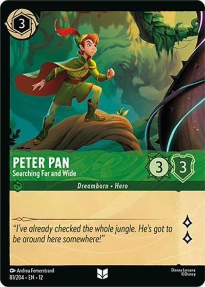 Peter Pan Searching Far and Wide (Foil) 81/204 Wilds Unknown Lorcana card