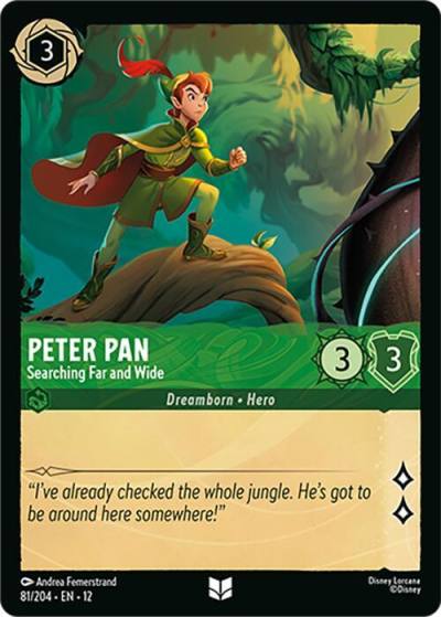Peter Pan Searching Far and Wide 81/204 Wilds Unknown Lorcana card