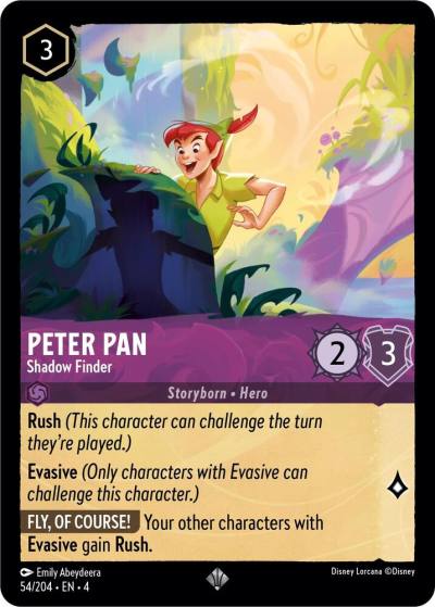 Peter Pan Shadow Finder 54/204 Ursula's Return Lorcana card