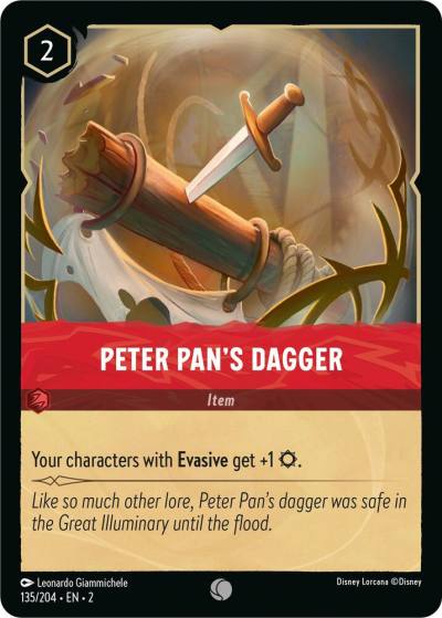 Peter Pans Dagger 135/204 Rise of the Floodborn Lorcana card