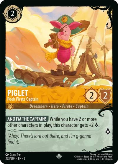 Piglet Pooh Pirate Captain 223/204 Illumineer's Quest: Deep Trouble Lorcana card