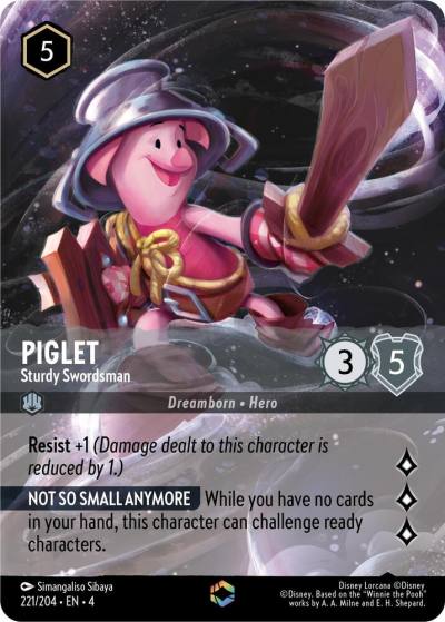 Piglet Sturdy Swordsman Enchanted 221/204 Ursula's Return Lorcana card