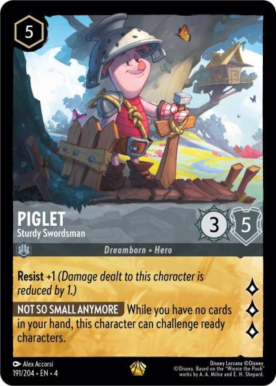 Piglet Sturdy Swordsman 191/204 Ursula's Return Lorcana card